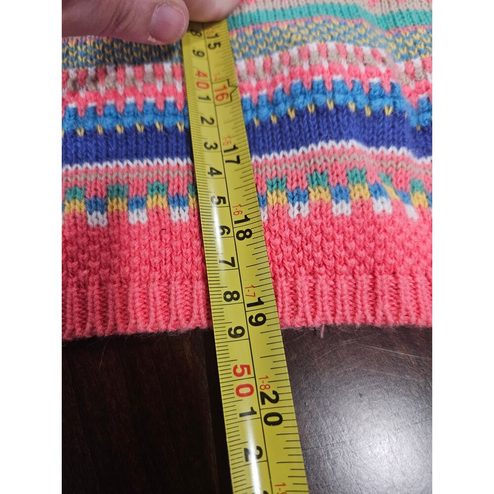 Vintage Carolina Colours Striped Women's Shirt Sleeve Sweater Pink M Cottagecore - Picture 5 of 5